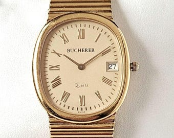 Vintage Bucherer Elliptical 90s with box - Last New! Unique