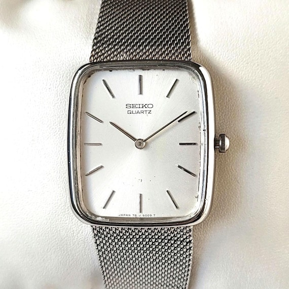 Vintage Seiko Tank With Integrated Mesh Bracelet 90s Unique - Etsy