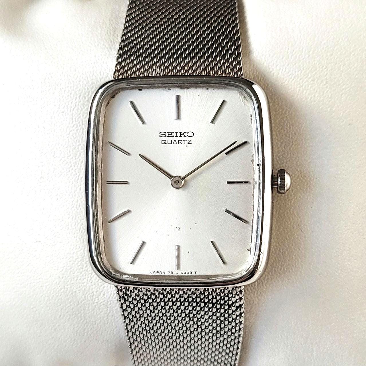 Vintage Seiko Tank With Integrated Mesh Bracelet 90s Unique - Etsy