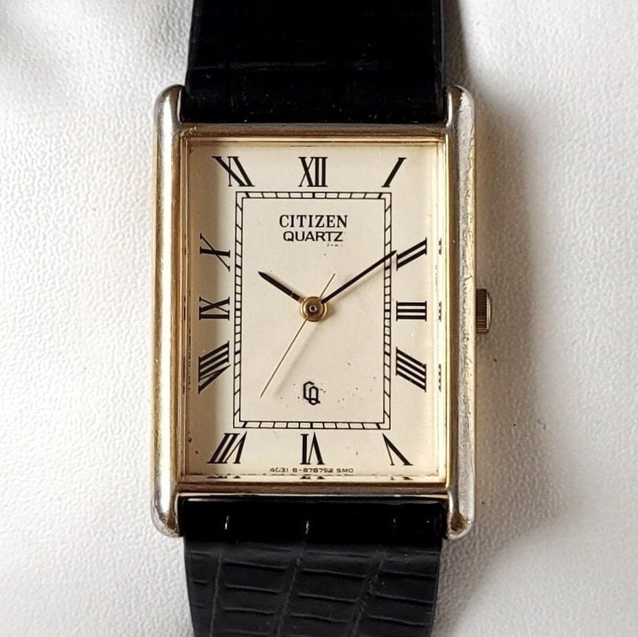 citizen tank パンテール ヴィンテージ 稼働品 美品 14K 80s 未使用 CITIZEN エクシード 純正尾錠 日本製 腕時計