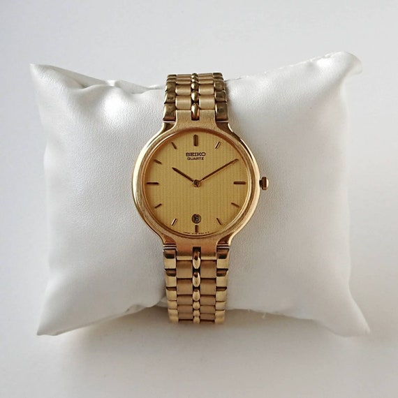 Vintage Seiko Gold 90s Unused With Box - Etsy Vintage Seiko Gold 90s Unused With Box - Etsy