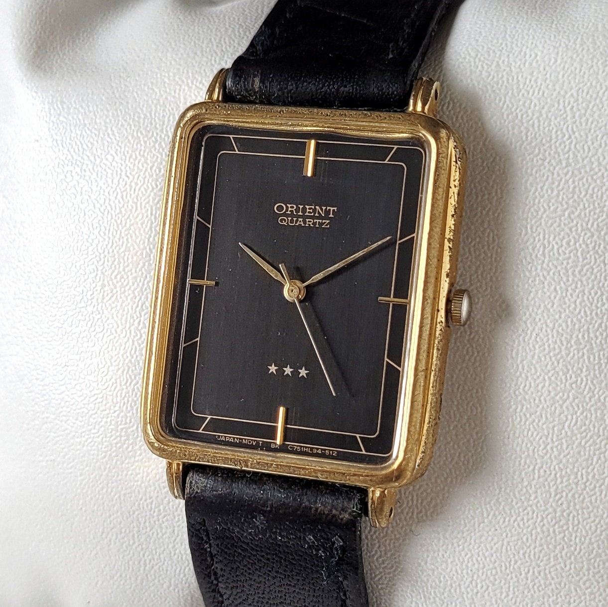 Vintage Orient Tank - Never Worn - 1980s - White Gold Dial