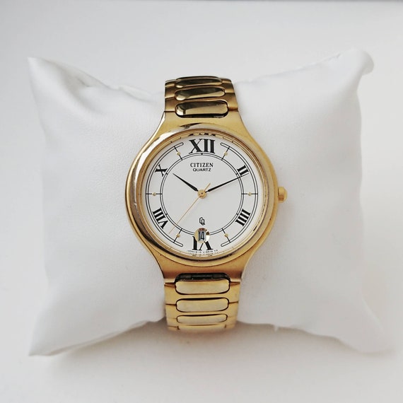 Vintage Citizen Gold with Roman numerals 90s Ultr… - image 10