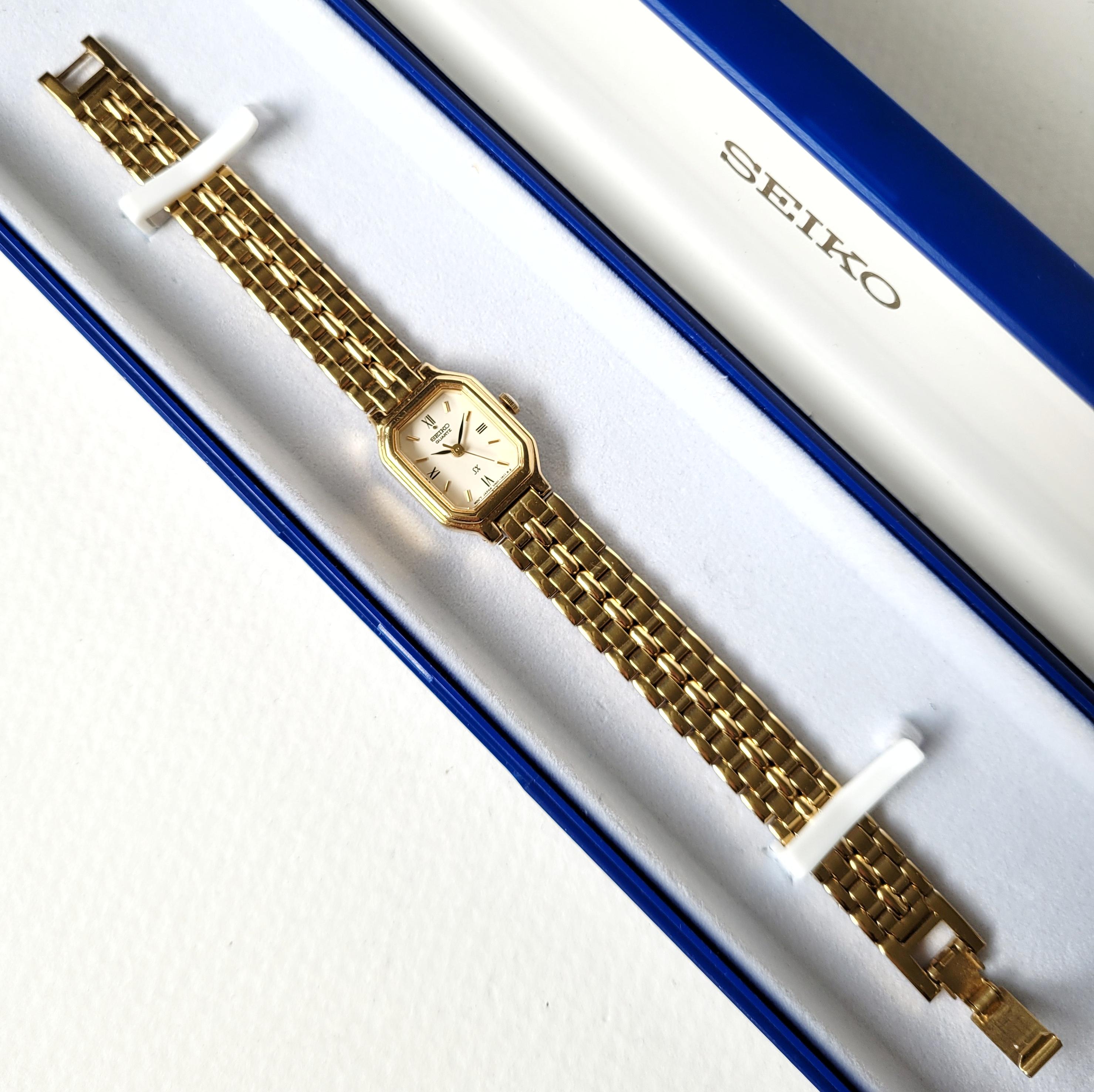 90' ヴィンテージセイコー SEIKO タンク レディース腕時計 ゴールド 未使用新品 ヴィンテージ レディース セイコー タンク 1990年代 箱付き