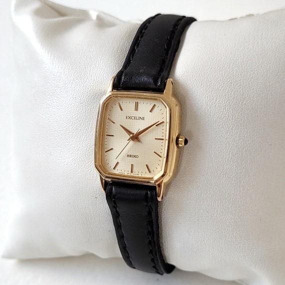 90s Vintage Seiko Exceline 腕時計 タンク ギョーシェ Vintage Seiko Exceline Tank for Ladies 90s Unique - Etsy