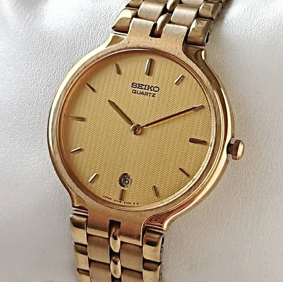 【稼働品】SEIKO 稀少 80sゴールドブレスレットウォッチ SEIKO セイコー ゴールド ブレスレットウォッチ オーバル 腕時計