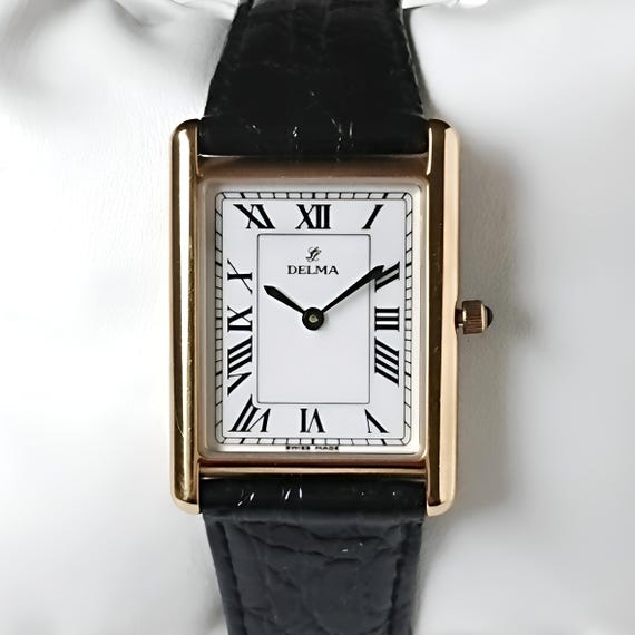 NOS Delma Tank Vintage Watch | Quartz | Gold Plated With  display picture 3
