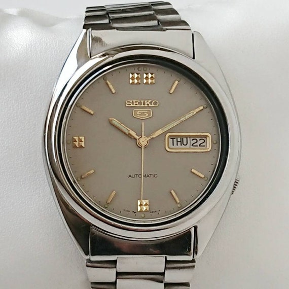 Vintage Seiko 5 Gray 80s All Original - Etsy