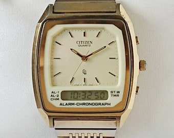 Vintage Citizen Digital/Analogue Gold 90s all original