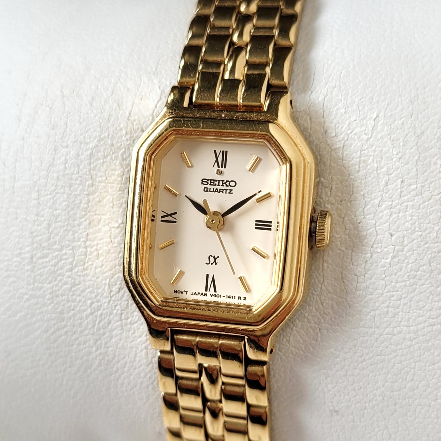 90' ヴィンテージセイコー SEIKO タンク レディース腕時計 ゴールド 未使用新品 ヴィンテージ レディース セイコー タンク 1990年代 箱付き
