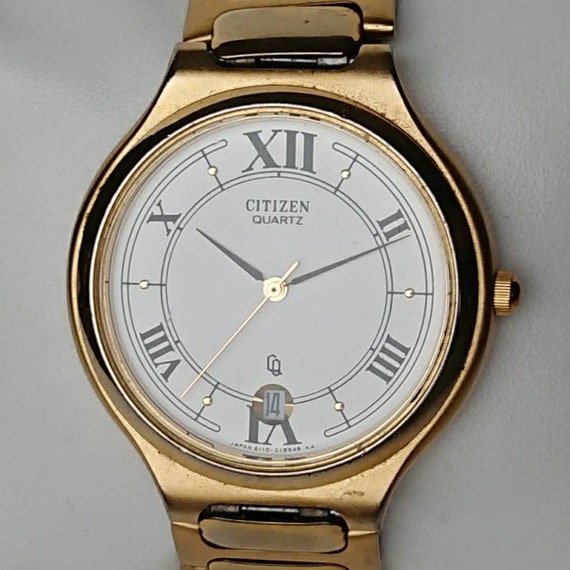 Vintage Citizen Gold with Roman numerals 90s Ultr… - image 9