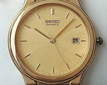 Vintage Seiko Gold 90s Rare Web Dial - Etsy Vintage Seiko Gold 90s Rare Web Dial - Etsy