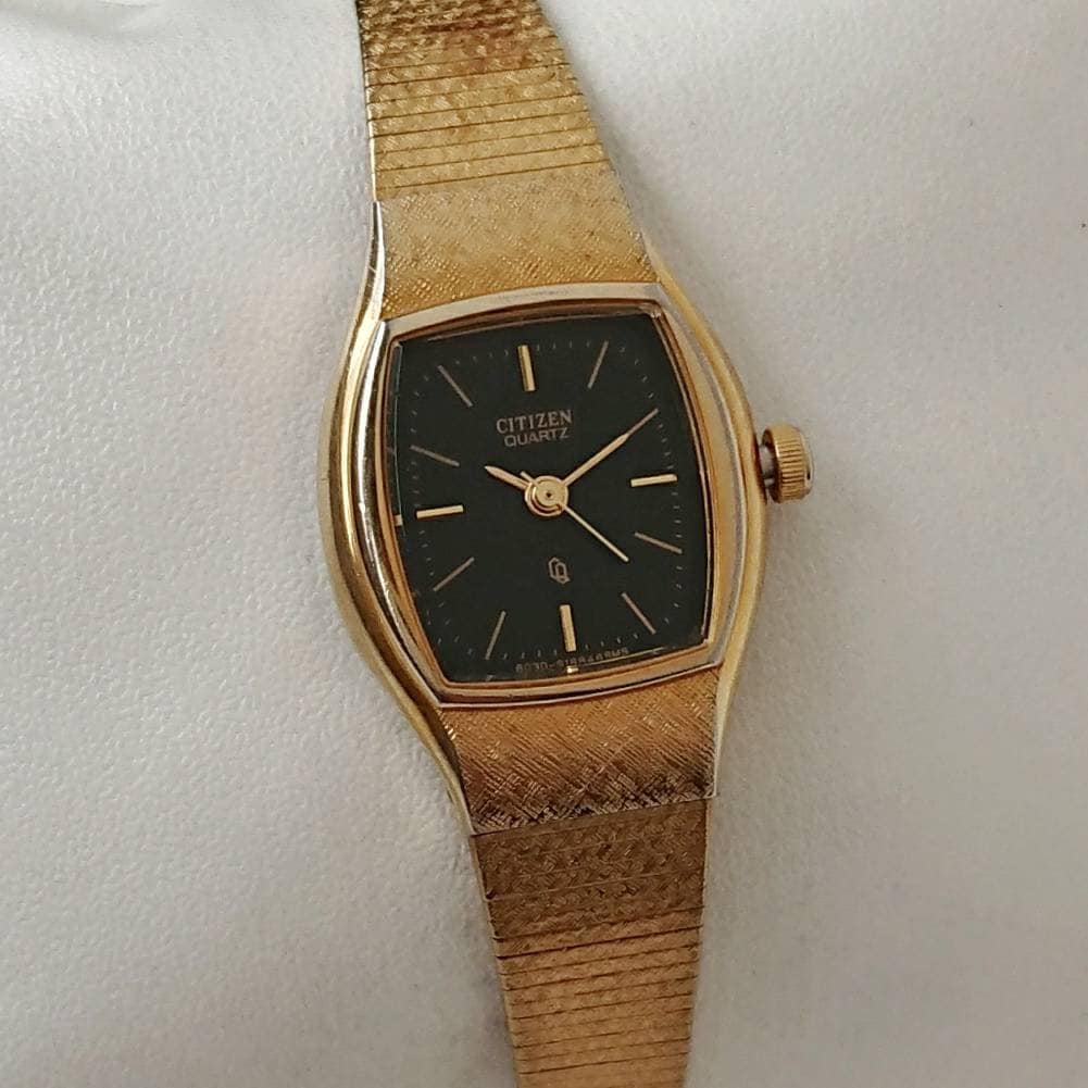 Vintage Citizen Black&gold for Ladies 90s Unique - Etsy