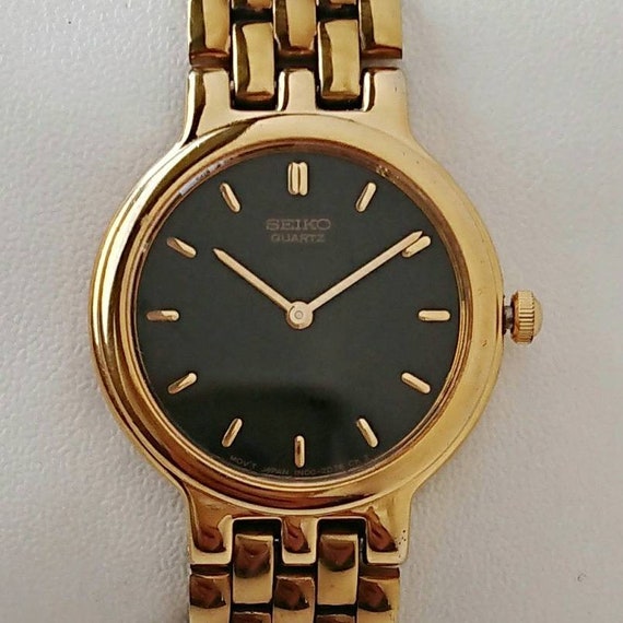 Vintage Seiko Black & Gold 90s Unique - Etsy Ireland