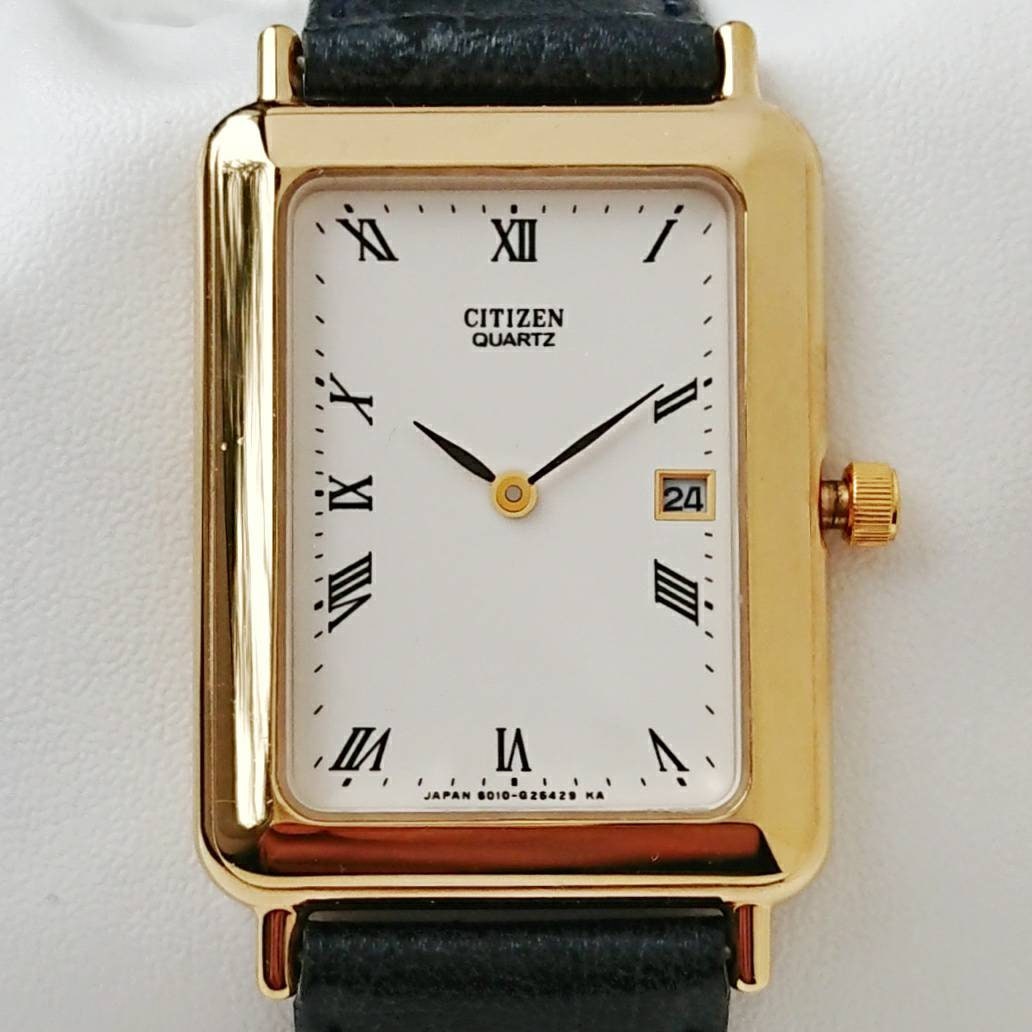 Vintage Citizen Tank Gold 80s Unique - Etsy