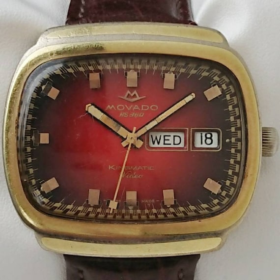 Vintage Movado Kingmatic  Video Red 60s Ultra Rare - image 1