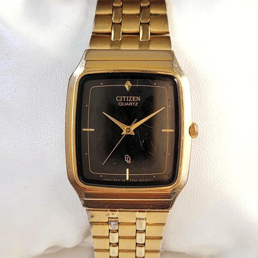 Vintage Citizen Tank Black & Gold 90s Unique - Etsy