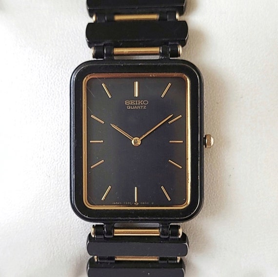 Vintage Seiko Black&gold Tank 90s Rare - Etsy