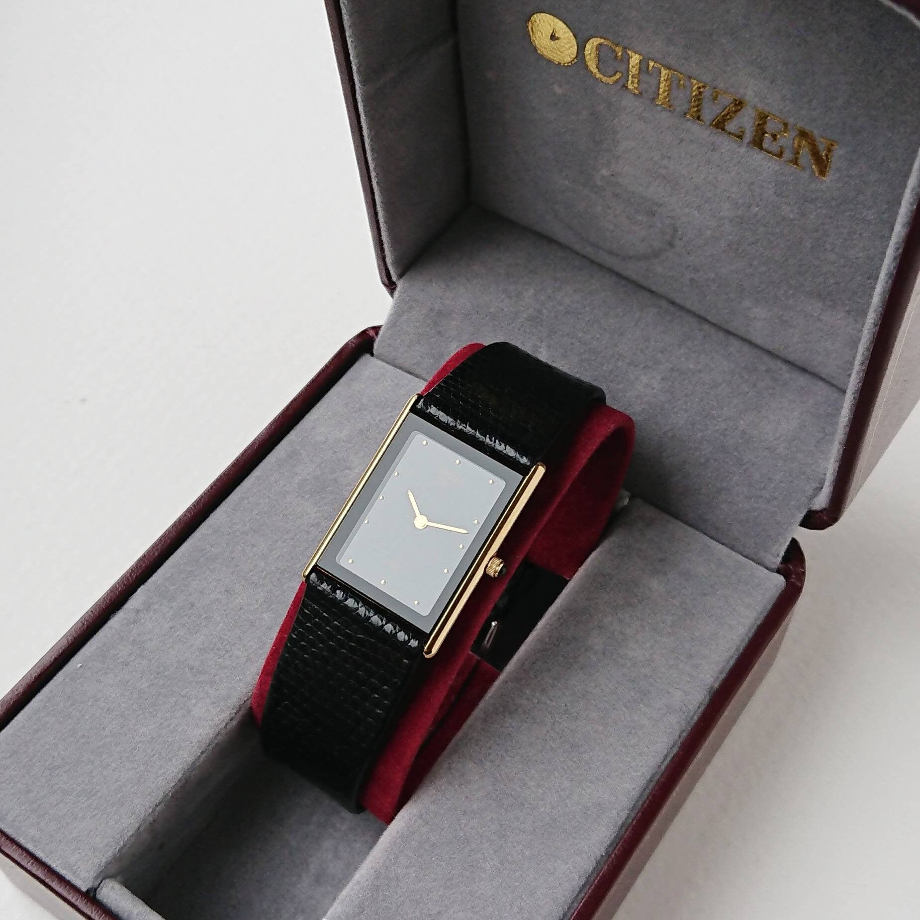 Vintage Citizen Tank all original with box 80s Unique Etsy