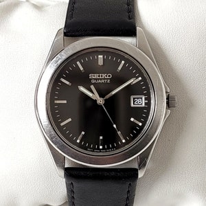 Reloj Seiko vintage negro de los años 90, ultra raro