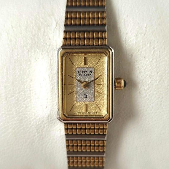 90s Vintage Citizen tank ゴールド スクエア 稼働品 CITIZEN