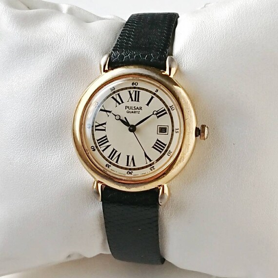 Vintage Pulsar Gold con numeros romanos 90s Unico Etsy Mexico