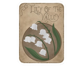 Vintage-Style Lily of The Valley Sticker
