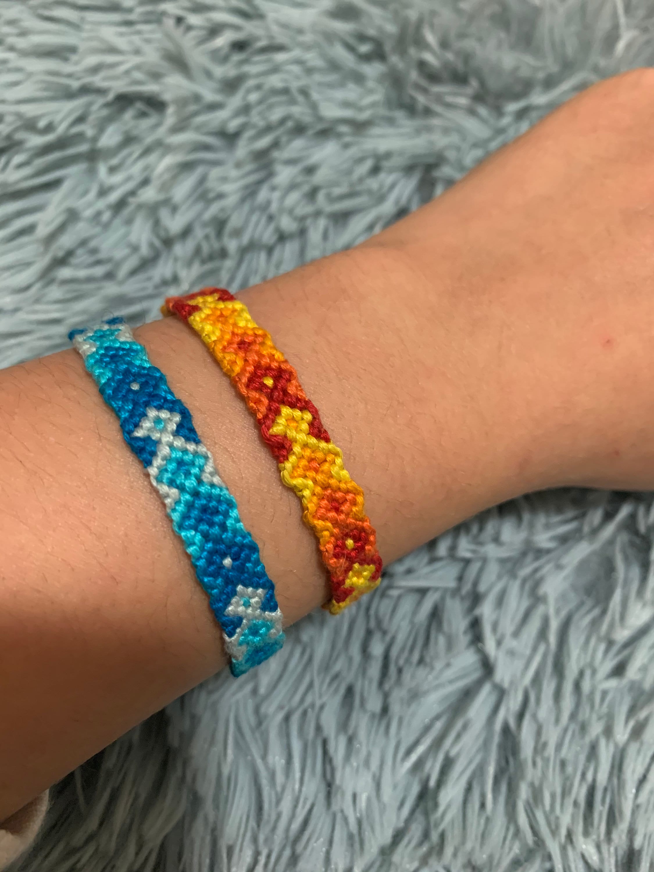 Fire and Ice pair of Friendship Bracelets