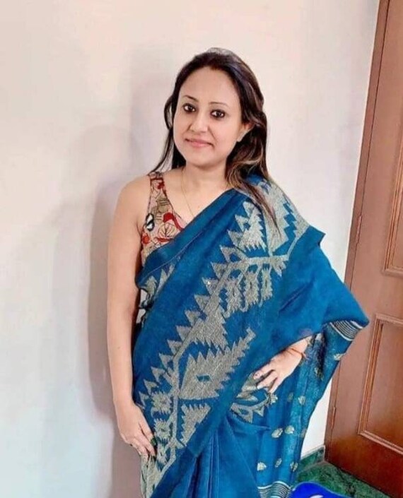 linen dhakai saree