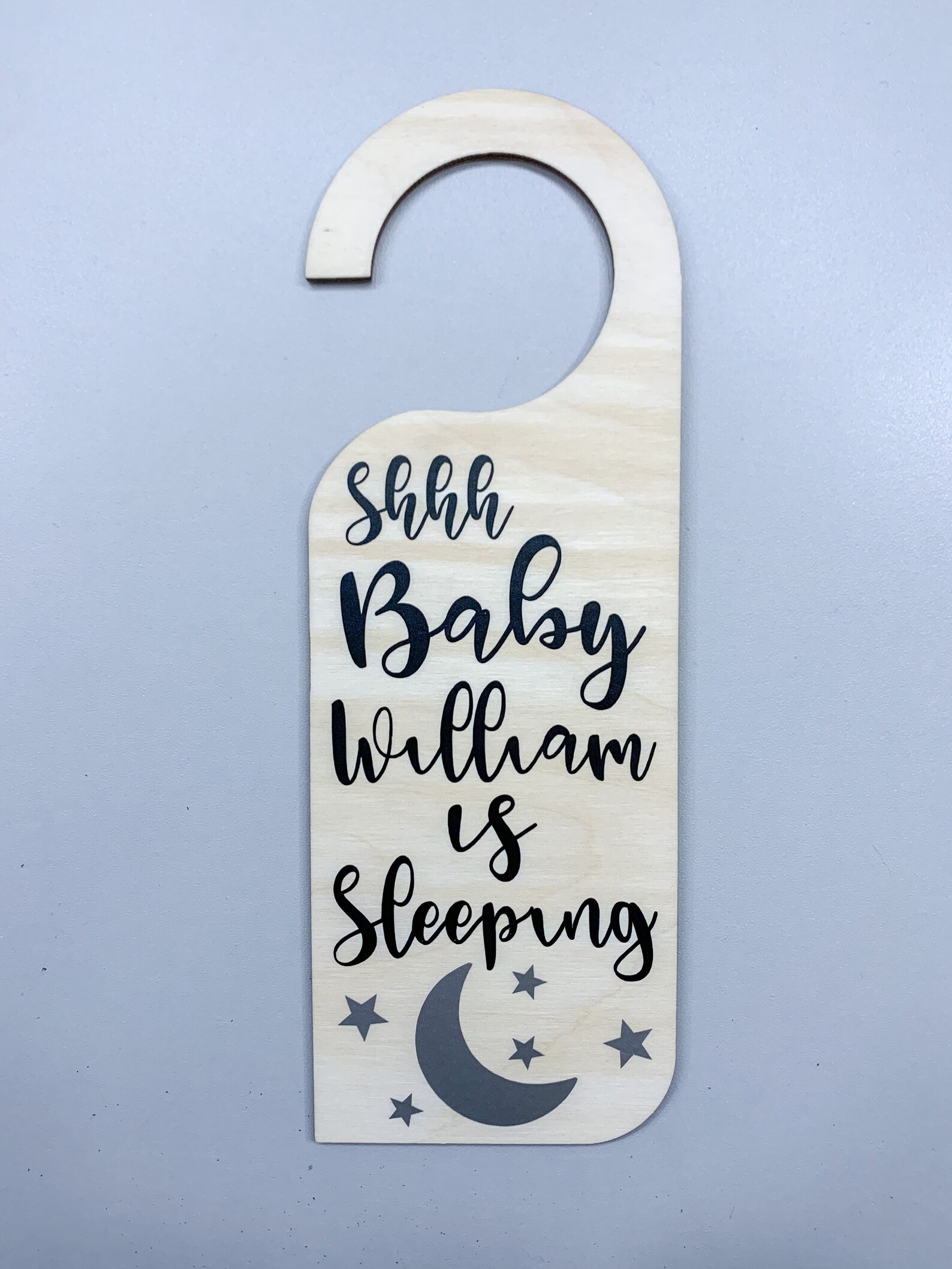 Shhh Baby Sleeping Door Hanger Sign for Nursery or Bedroom | Etsy