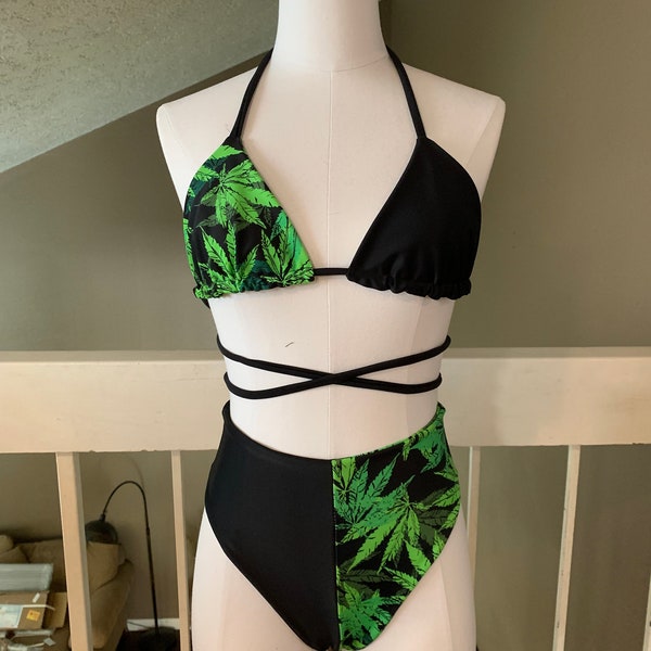 420 Two Piece Set/ Rave Outfit/ Festival Outfit/ Bathing Suit