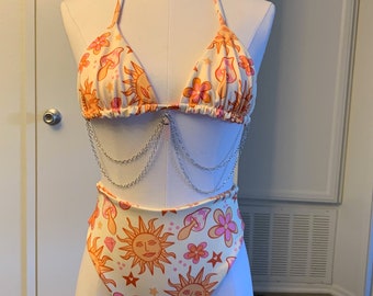 Sun Kissed Set/ Rave Outfit/ Festival Outfit/ Bathing Suit