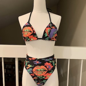 Trippy Drip Triangle Top Set/ Rave Outfit/ Festival Outfit/ Bathing Suit