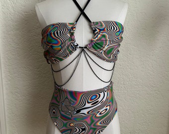 Liquid Trip Set/ Rave Outfit/ Festival Outfit/ Bathing Suit