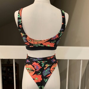 Trippy Drip Underboob Buckle Top & Bottoms Set/ Rave Outfit/ Festival Outfit/ Bathing Suit image 4