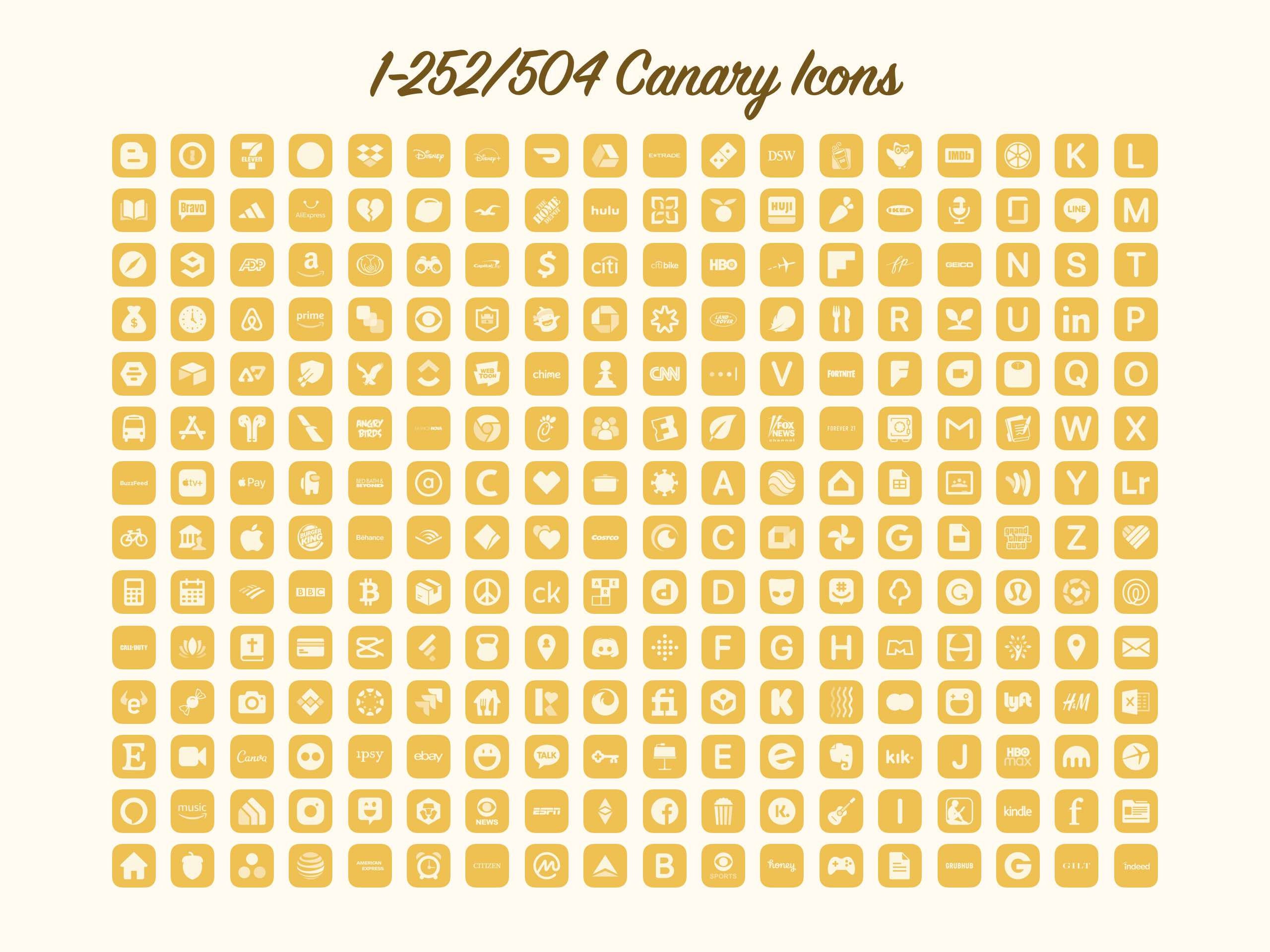 Ios Yellow App Icons Pack for Your Iphone 2 000 App Covers Etsy