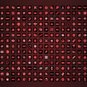 500 Red Neon Ios App Icons Christmas Aesthetic for iPhone - Etsy