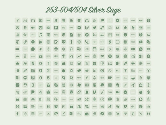 2 000 Sage Green Aesthetic Icons Pack Covers For Ios High Etsy