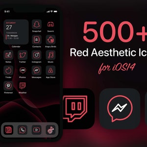 500+ Red App Icon Covers for iOS Home Screen | iPhone and iPad Icons for shortcuts app