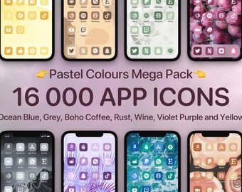 16 000 Pastel iOS App Icon Covers for Your iOS Home Screen | Unique iPhone Aesthetic theme