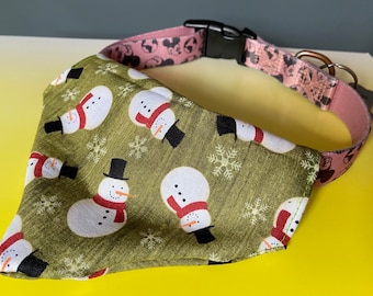 Snowman personalised dog bandanna