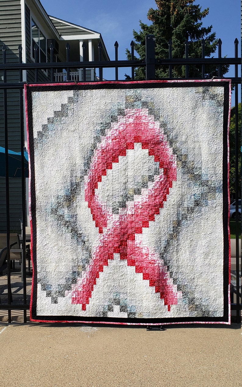 Breast Cancer Ribbon Quilt Kit Etsy Canada