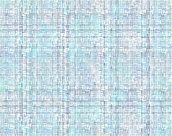 May include: A fabric with a grid pattern in shades of blue and white. The design features a network of intersecting lines, creating a textured appearance. The color palette includes light and dark blues, with a subtle gradient effect.