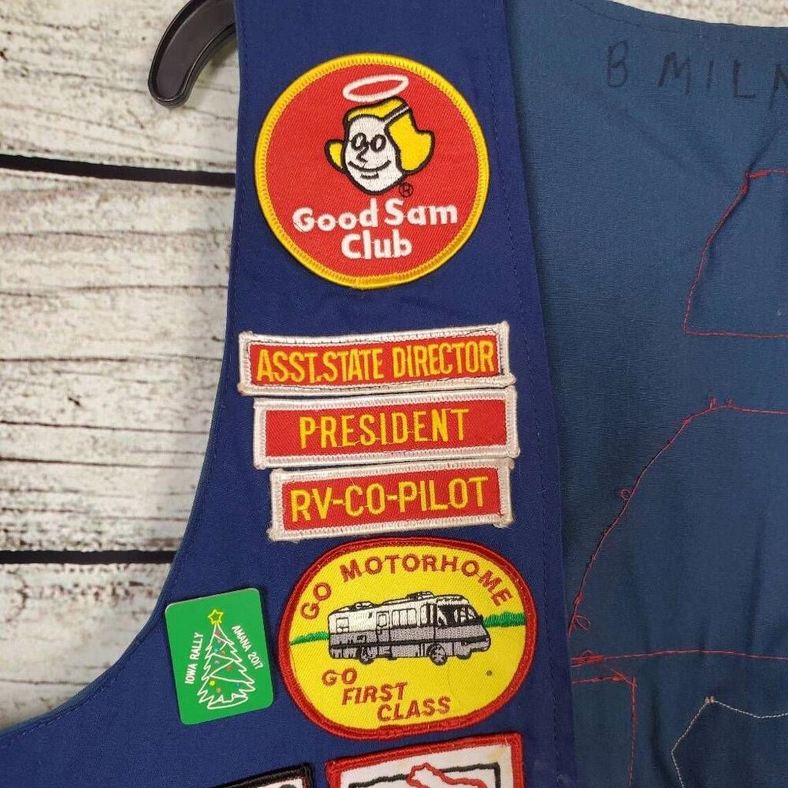 Vintage Good Sam Club RV Rally Patch Vest Blue Unisex Medium Nebraska ...