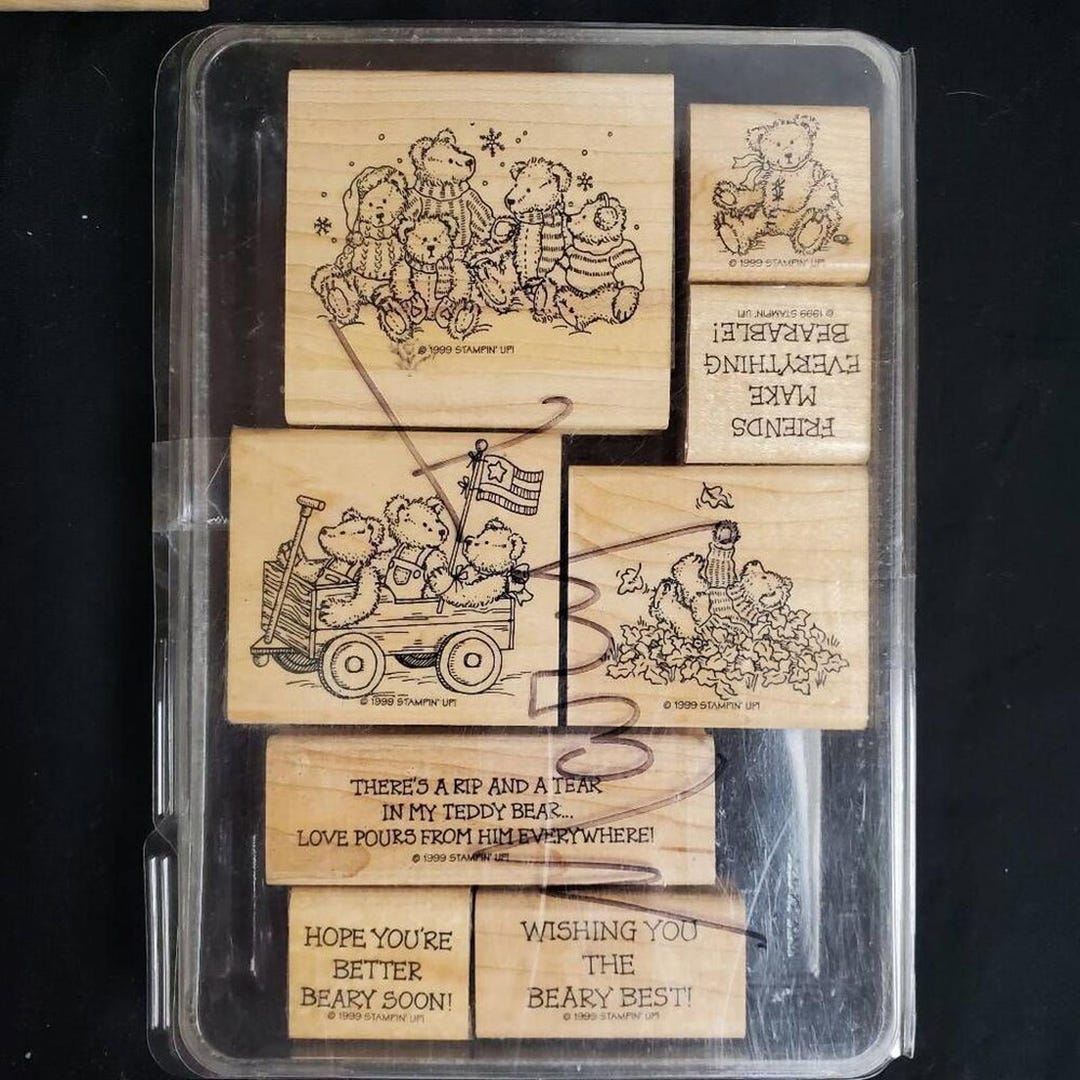 Stampin’ up! Retired Beary Best Friends Rubber Stamp Set of 8 – Teddy ...