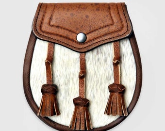 Semi-Dress Sporran – Pelle di maiale marrone con dettagli classici