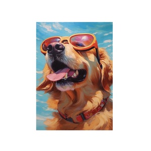 Majestic Golden Retriever Digital Print - Instant Download, dog poster, golden retriever painting, digital art, printable wall art
