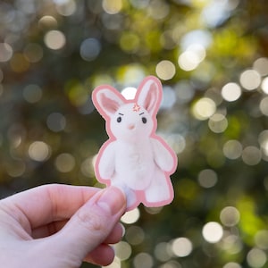 Cute Angry Mia Rabbit Sticker - 2.5 inches