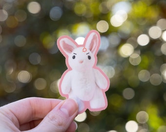 Cute Angry Mia Rabbit Sticker - 2.5 inches