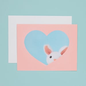 Kaninchen-Liebeskarte, Valentinstagkarte, denken an Sie Karte, Dankbarkeitskarte, Freundschaft Wertschätzungskarte, leere Grußkarte